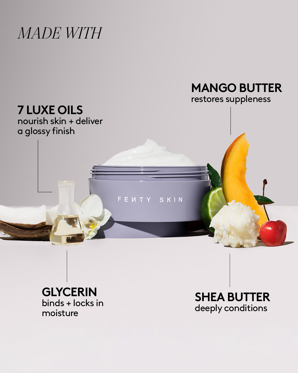 Butta Drop Whipped Oil Body Cream with Tropical Oils + Shea Butter — Fenty Fresh Shimmering