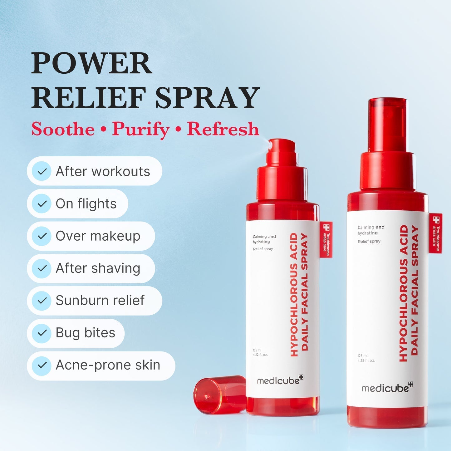 Medicube Hypochlorous Acid Daily Facial Spray 125ml | Acne & Redness Care