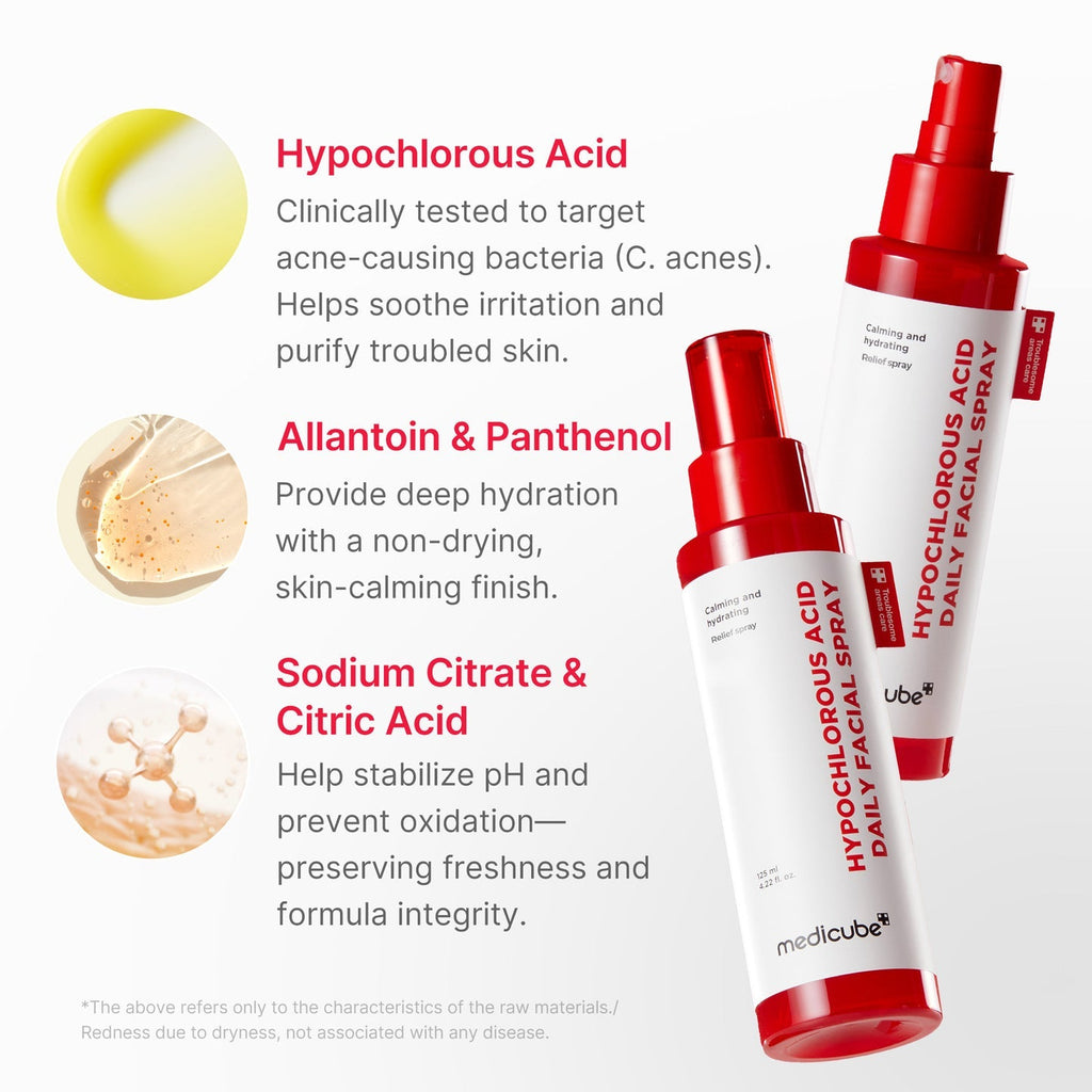 Medicube Hypochlorous Acid Daily Facial Spray 125ml | Acne & Redness Care