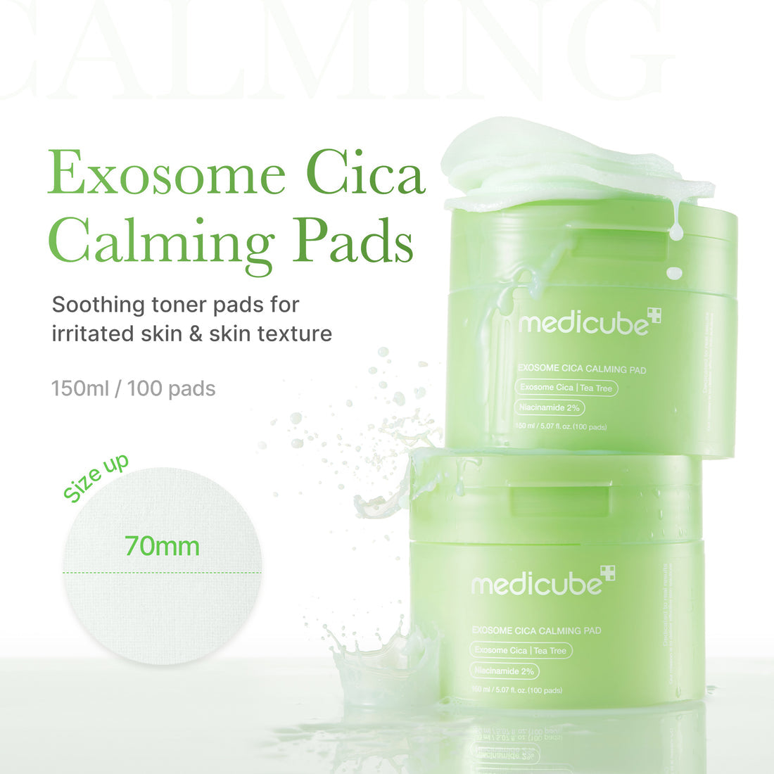 Medicube Exosome CICA Calming Pads 100pc | Soothing Toner Pads
